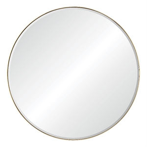 Renwil Thallo 48&quot Round Modern Glass Accent Wall Mirror in Clear