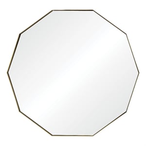 Renwil Cruz 40&quot Decagonal Modern Glass Accent Wall Mirror in Clear