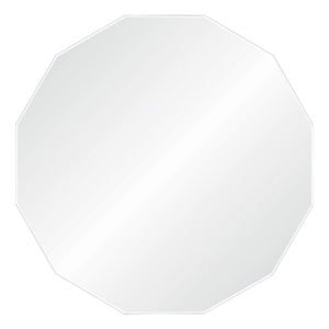 Renwil Ovada 40&quot Round Modern Glass Accent Wall Mirror in Clear