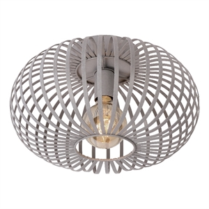 renwil rodes 1-light modern metal & glass ceiling fixture in gray