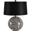 Renwil Milka 1-Light Modern Iron Metal Table Lamp in Cream & Black