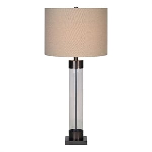 Renwil Meredith 1-Light Modern Glass & Metal Table Lamp in Clear