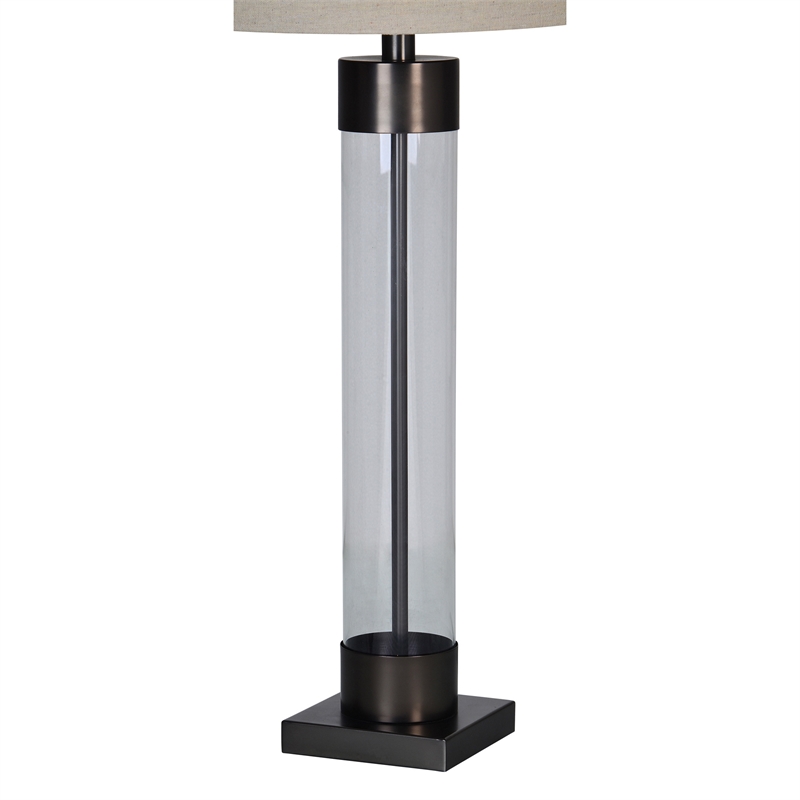 Renwil Meredith 1-Light Modern Glass & Metal Table Lamp in Clear