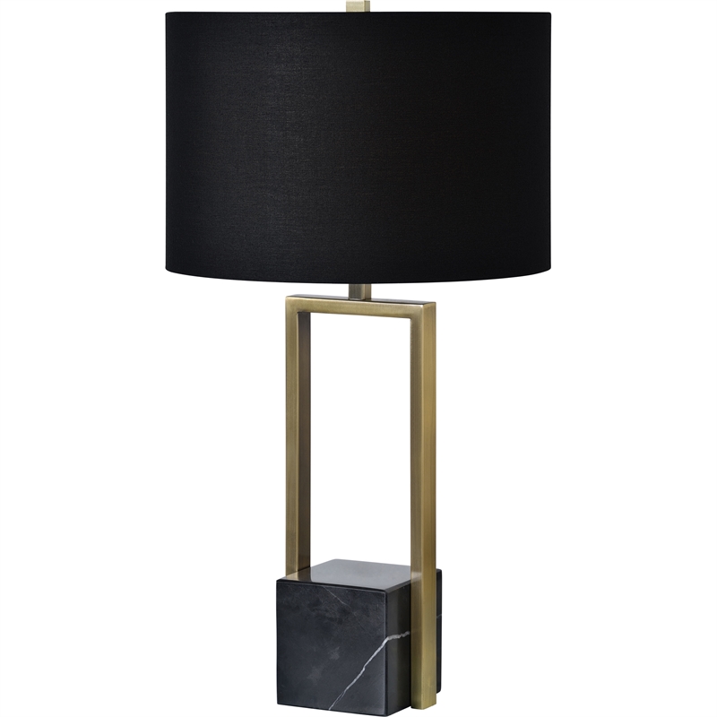 Renwil Arla 1-Light Modern Iron Metal Table Lamp in Black & Brass