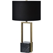 Renwil Arla 1-Light Modern Iron Metal Table Lamp in Black & Brass