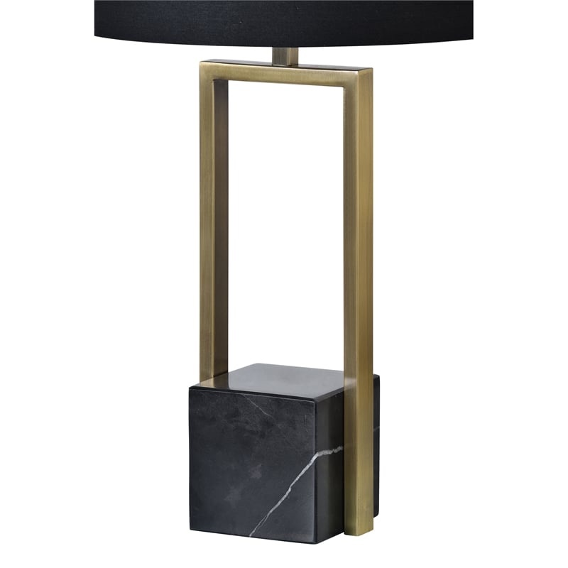Renwil Arla 1-Light Modern Iron Metal Table Lamp in Black & Brass