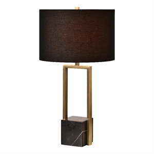 Renwil Arla 1-Light Modern Iron Metal Table Lamp in Black & Brass