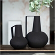 Renwil Monarda Modern Iron Metal Decorative Vase in Black (Set of 2)