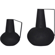 Renwil Monarda Modern Iron Metal Decorative Vase in Black (Set of 2)