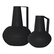 Renwil Monarda Modern Iron Metal Decorative Vase in Black (Set of 2)