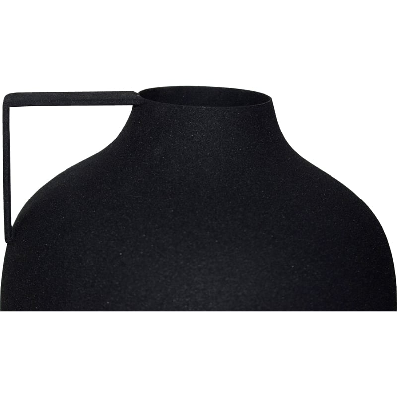 Renwil Roove Modern Iron Metal Decorative Vase in Matte Black (Set of 2)