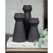 Renwil Granfeld Modern Iron Metal Decorative Vase in Black (Set of 3)