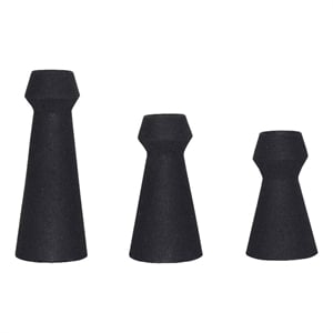 Renwil Granfeld Modern Iron Metal Decorative Vase in Black (Set of 3)