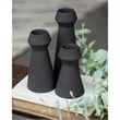 Renwil Granfeld Modern Iron Metal Decorative Vase in Black (Set of 3)