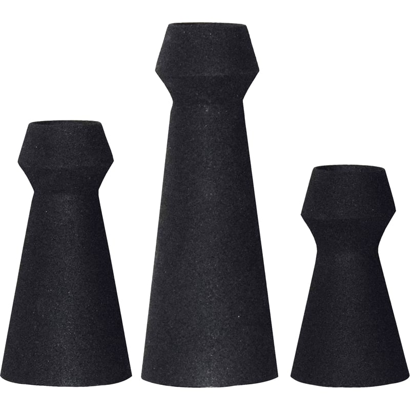 Renwil Granfeld Modern Iron Metal Decorative Vase in Black (Set of 3)