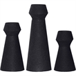 Renwil Granfeld Modern Iron Metal Decorative Vase in Black (Set of 3)