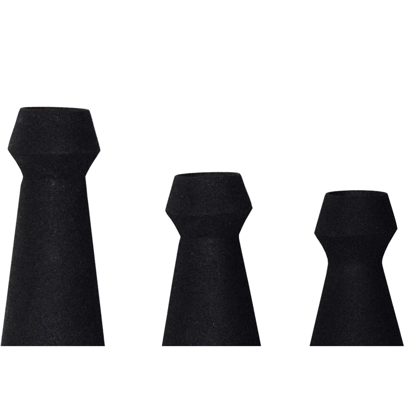 Renwil Granfeld Modern Iron Metal Decorative Vase in Black (Set of 3)