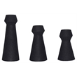 Renwil Granfeld Modern Iron Metal Decorative Vase in Black (Set of 3)
