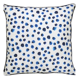 Renwil Lustra 22x22&quot Square Modern Fabric Decorative Pillow in White & Navy
