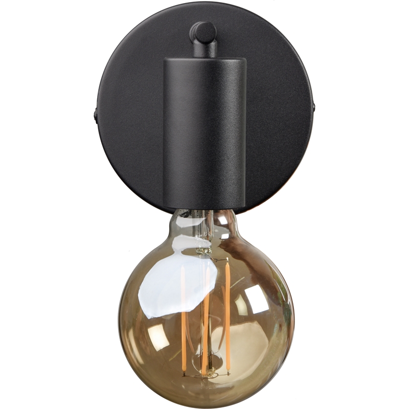 Renwil Think 1-Light Modern Steel Metal & Glass Wall Sconce in Black & Clear