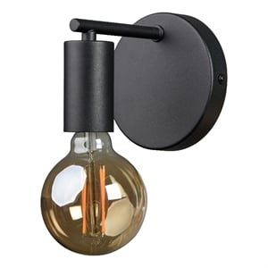 Renwil Think 1-Light Modern Steel Metal & Glass Wall Sconce in Black & Clear