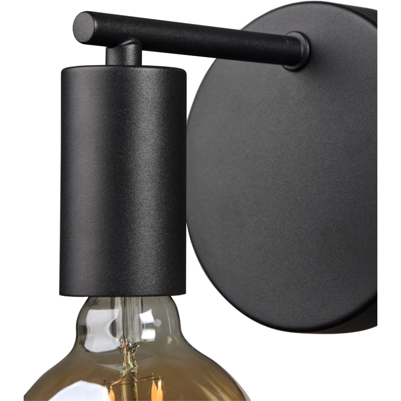 Renwil Think 1-Light Modern Steel Metal & Glass Wall Sconce in Black & Clear