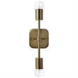 Renwil Anka 2-Light Modern Iron Metal & Glass Wall Sconce in Brass