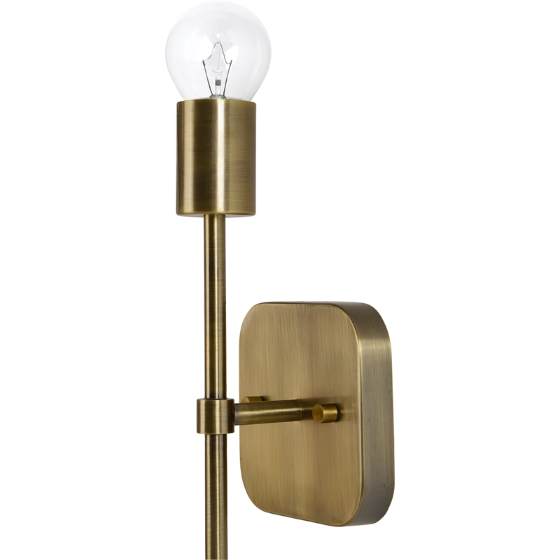 Renwil Anka 2-Light Modern Iron Metal & Glass Wall Sconce in Brass