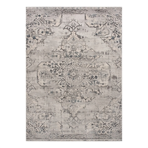 Renwil Ariella 96x120&quot Modern Fabric & Polyester Area Rug in Gray & Blue