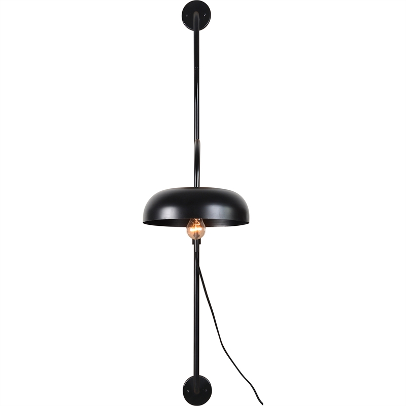 Renwil Draco 1-Light Modern Metal & Glass Wall Sconce in Black