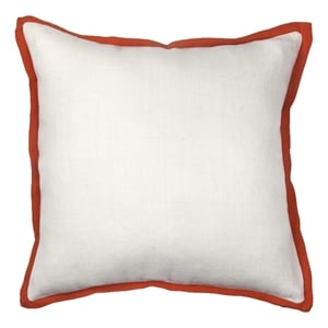 Renwil Elise 24x24&quot Square Modern Cotton Decorative Pillow in Ivory