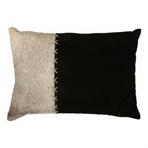 Renwil Barat 13x20&quot Modern Cotton Decorative Pillow in Black & Silver