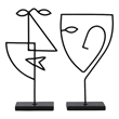 Renwil Posie Modern Metal Decorative Statue in Black (Set of 2)