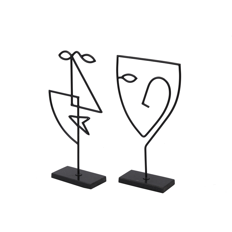 Renwil Posie Modern Metal Decorative Statue in Black (Set of 2)