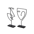 Renwil Posie Modern Metal Decorative Statue in Black (Set of 2)