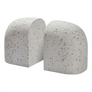 Renwil Bruno 6.25x4.75&quot Modern Marble Bookend in White (Set of 2)