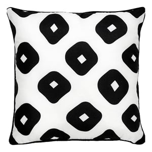 Renwil Grenton 22x22&quot Square Modern Fabric Decorative Pillow in Black & White