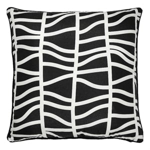 Renwil Fieldfare 22x22&quot Square Modern Fabric Decorative Pillow in Black