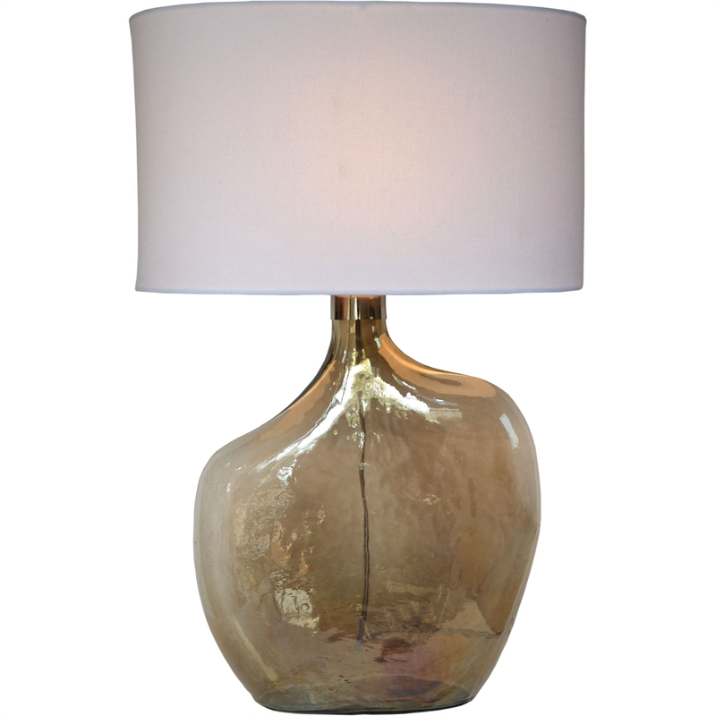 Renwil Benedek 1-Light Modern Metal Table Lamp in Clear & White