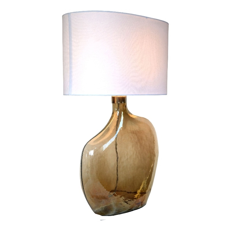 Renwil Benedek 1-Light Modern Metal Table Lamp in Clear & White