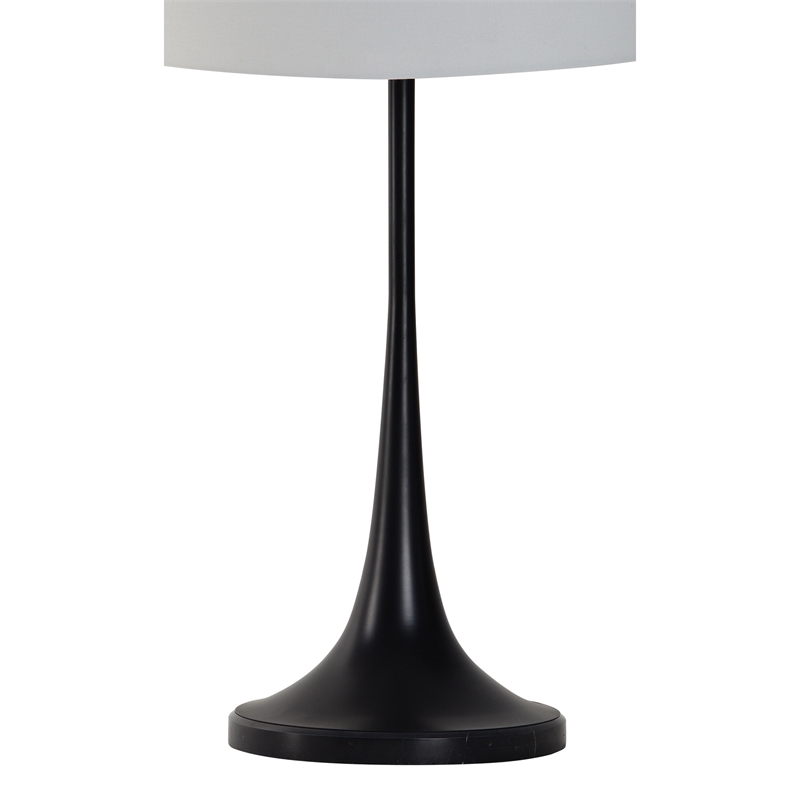 Renwil Salvora 1-Light Modern Metal Table Lamp in Black & White