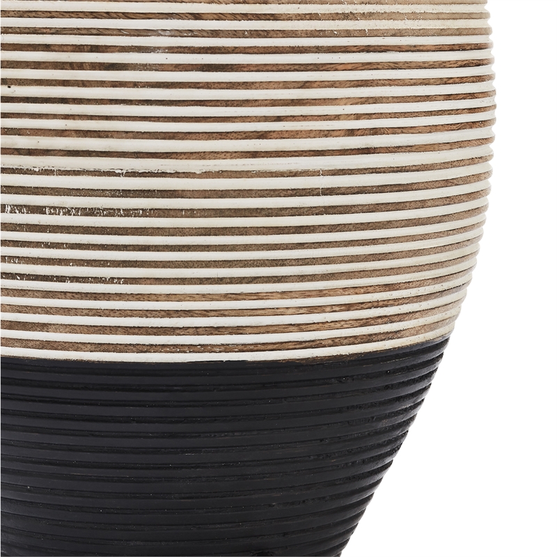 Renwil Ignacio 1-Light Modern Mango Wood Table Lamp in Black & White