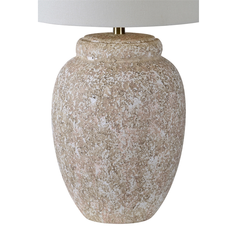 Renwil Wassily 1-Light Modern Ceramic & Linen Table Lamp in Cream