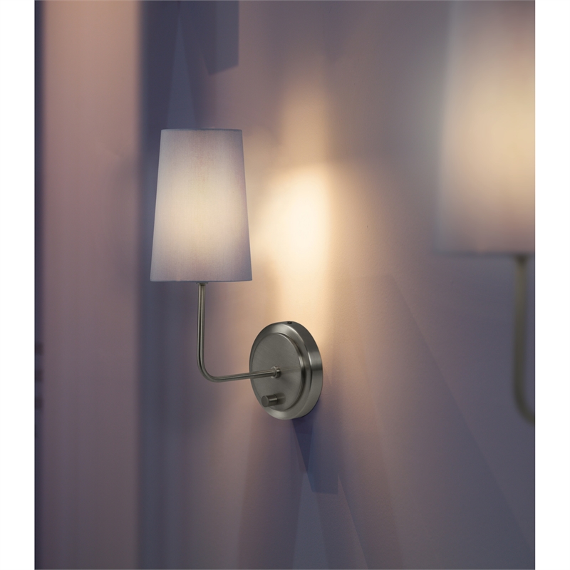 Renwil Hydra 1-Light Modern Metal & Cotton Wall Sconce in Nickel