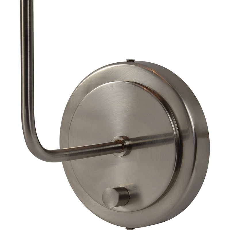 Renwil Hydra 1-Light Modern Metal & Cotton Wall Sconce in Nickel
