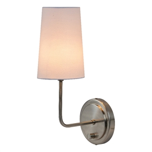 Renwil Hydra 1-Light Modern Metal & Cotton Wall Sconce in Nickel