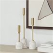 Marchesa Indoor Iron Set Of 3 Tapered Candle Holder Satin Brass