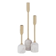 Marchesa Indoor Iron Set Of 3 Tapered Candle Holder Satin Brass