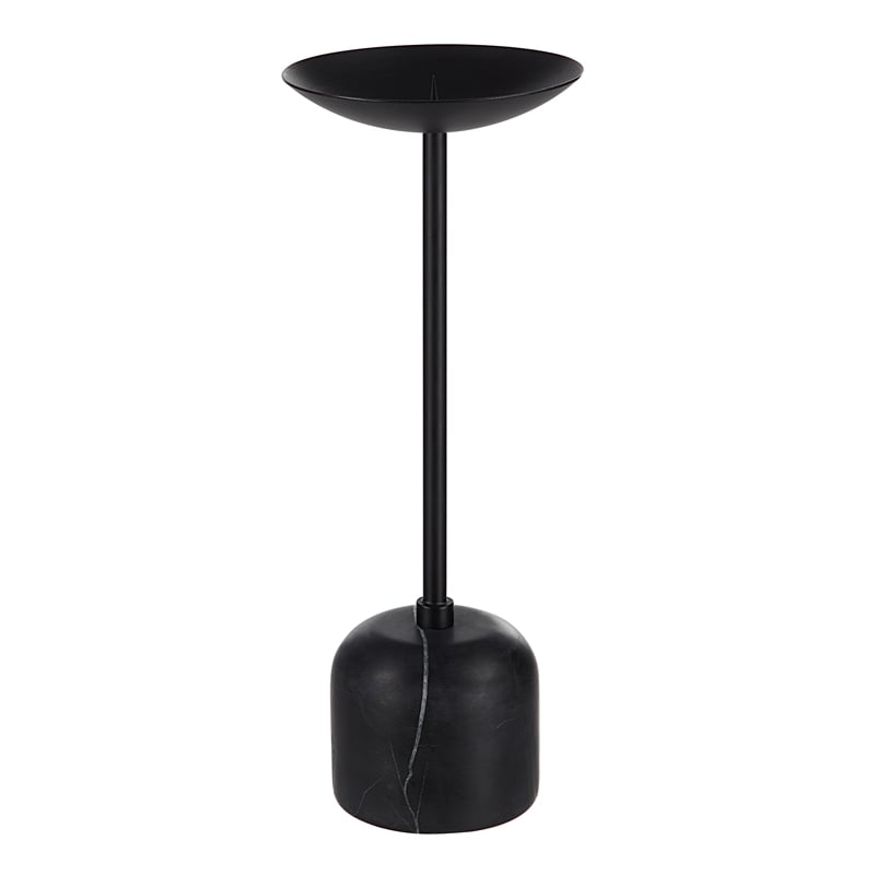 Uma Indoor Iron Set Of 2 Pillar Candle Holder Matte Black