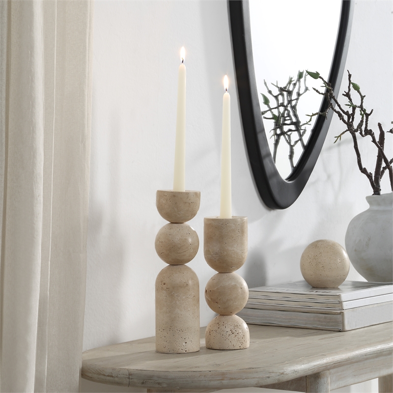 Amarena Candle Holder Natural Beige